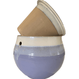 10" Cream Over Lavender Teardrop Self Watering Pot