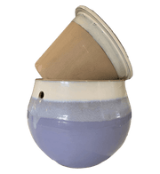 10" Cream Over Lavender Teardrop Self Watering Pot