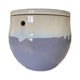 12" Cream Over Lavender Teardrop Self Watering Pot