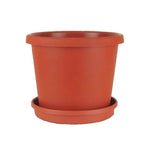 10" Terracotta Plastic Flower Pot with Saucer