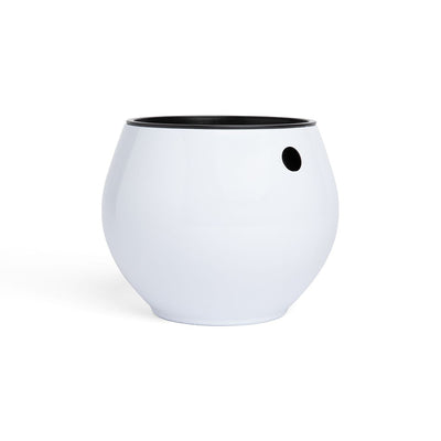 6 inch Aqua Core Self Watering Pot - Designer White