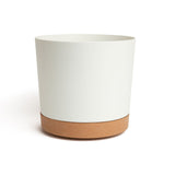 11.5" Contemporary Flower Pot with Saucer - Designer White