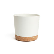 9.5" Contemporary Flower Pot with Saucer - Designer White