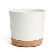 9.5" Contemporary Flower Pot with Saucer - Designer White