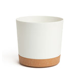 8" Contemporary Flower Pot with Saucer - Designer White