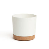 6.5" Contemporary Flower Pot with Saucer - Designer White
