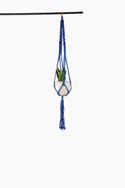 Deluxe Hand Woven Macrame Hanger with Beads - Midnight Blue