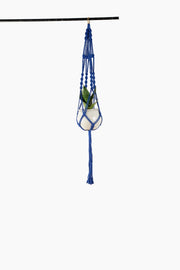 Deluxe Hand Woven Single Macrame Hanger - Midnight Blue