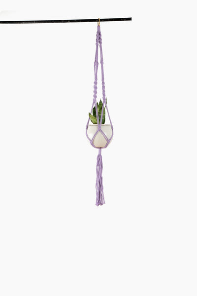 Deluxe Hand Woven Single Macrame Hanger - Lavender Purple