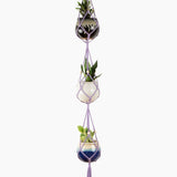 Deluxe Hand Woven Triple Macrame Hanger - Lavender Purple