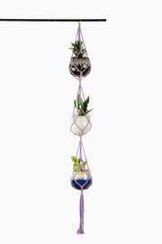 Deluxe Hand Woven Triple Macrame Hanger - Lavender Purple