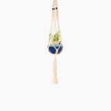 Deluxe Hand Woven Macrame Hanger with Beads - Linen White