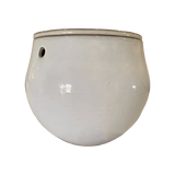 10" White Diamond Teardrop Self Watering Pot