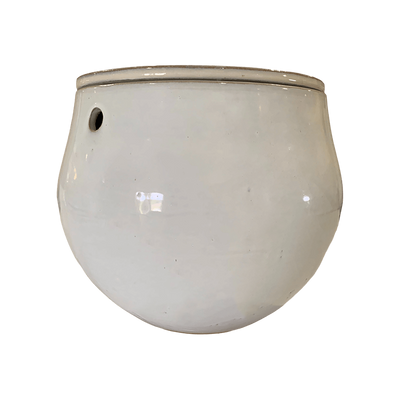 10" White Diamond Teardrop Self Watering Pot