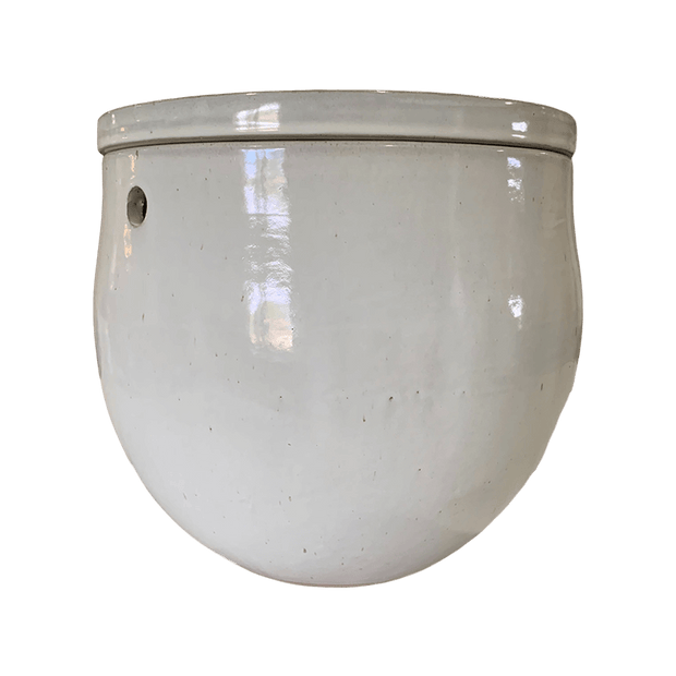 12" White Diamond Teardrop Self Watering Pot