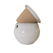 6" White Diamond Teardrop Self Watering Pot